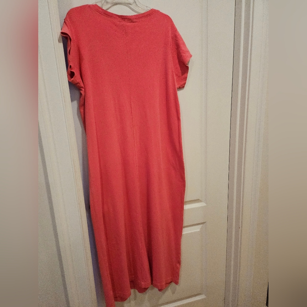 Fresh Produce Pink V-Neck Short Sleeve Maxi Dress Large - Picture 4 of 7